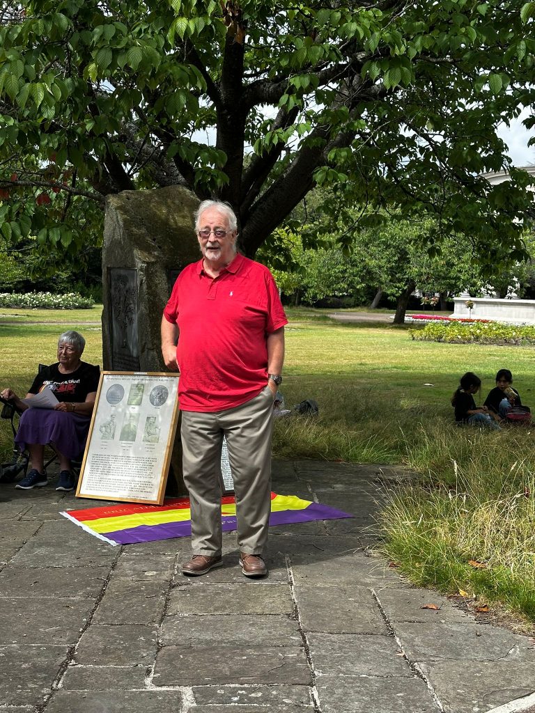Robert Griffiths speaking at the 2025 commemoration of Welsh International Brigaders