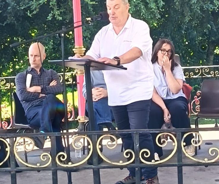 David Nicholson speaking at the Aneurin Bevan Festival in Tredegar in 2025