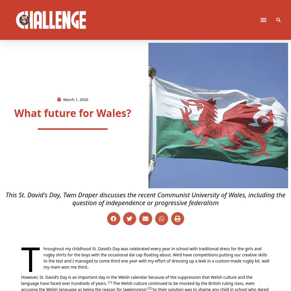 Twm Draper Challenge magazine article on the Communist University of Wales 2025.