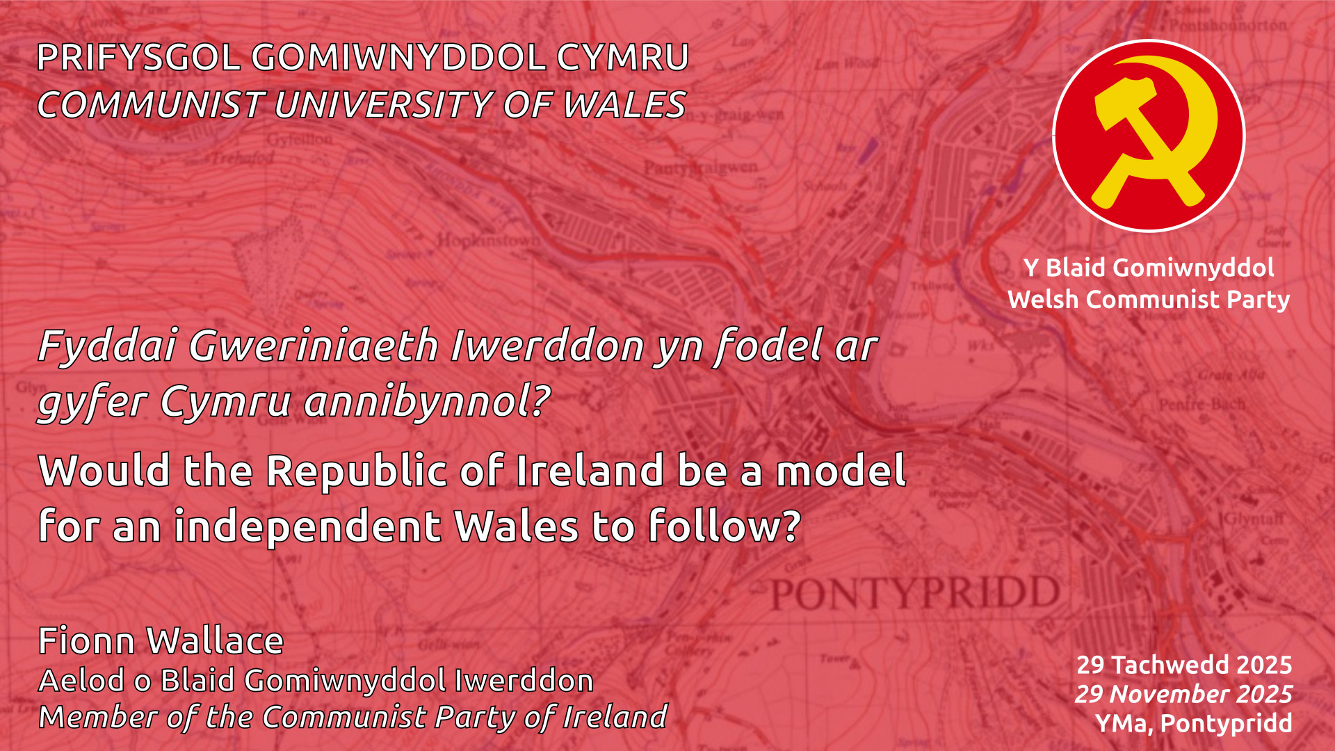 Flyer for the talk: Would the Republic of Ireland be a model for an independent Wales to follow?