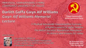 Flyer for the Welsh Socialist Republican Movement - its history and lessons for today
