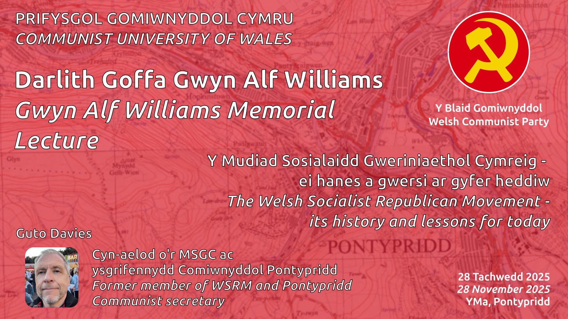 Flyer for the Welsh Socialist Republican Movement - its history and lessons for today