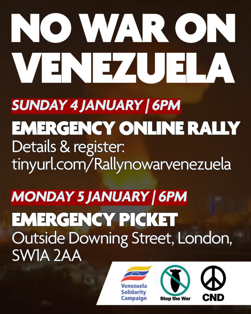 No war on Venezuela - emergency rally and picket information