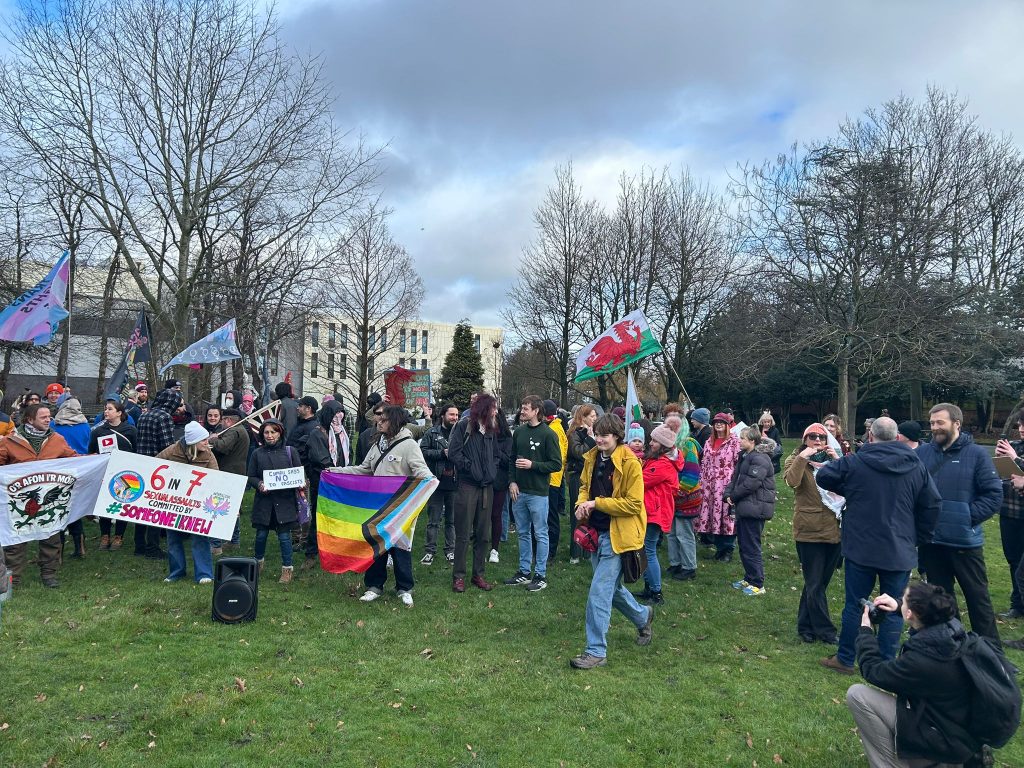 Anti-far-right protest in Wrecsam, 31 Jan 2026.