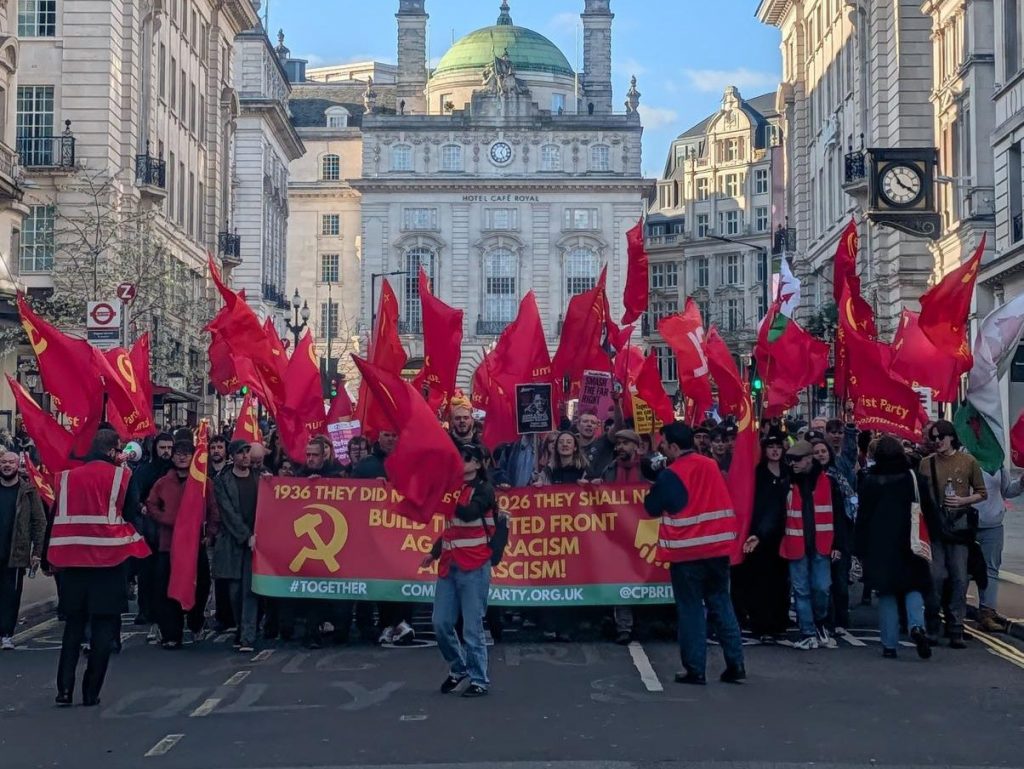 Red block at the Together Alliance march
