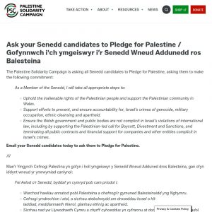 Screenshot from the PSC pledge webpage.