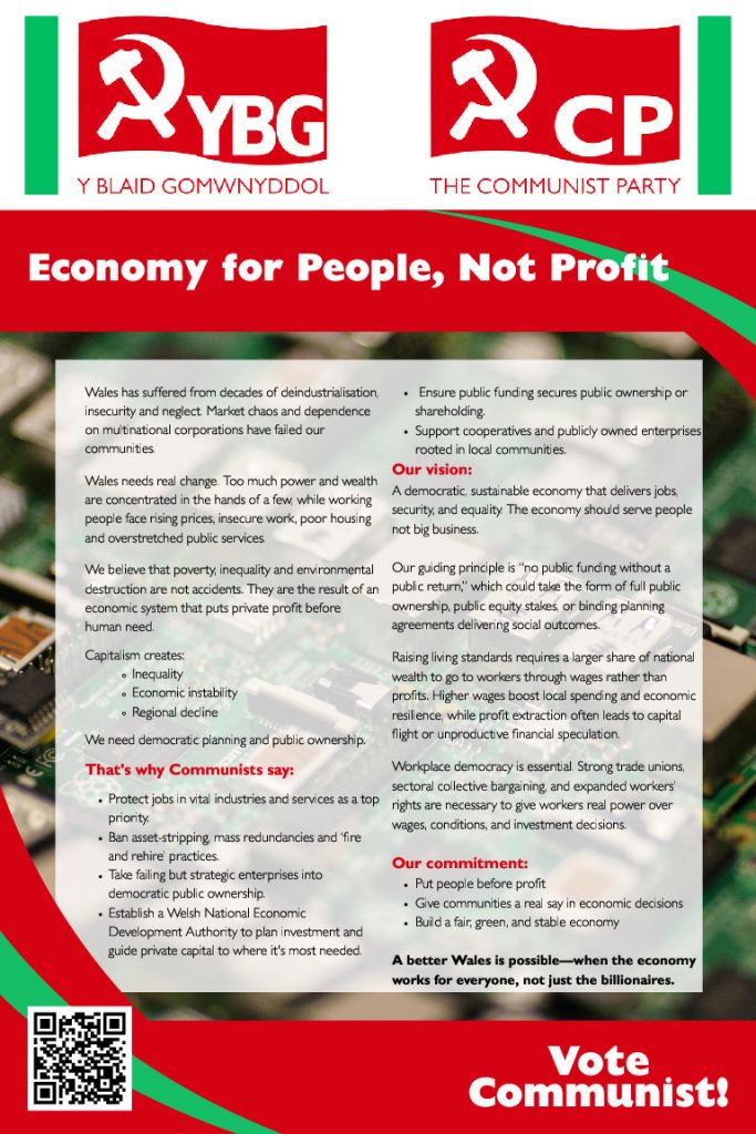 Planned economy for people, not profit.