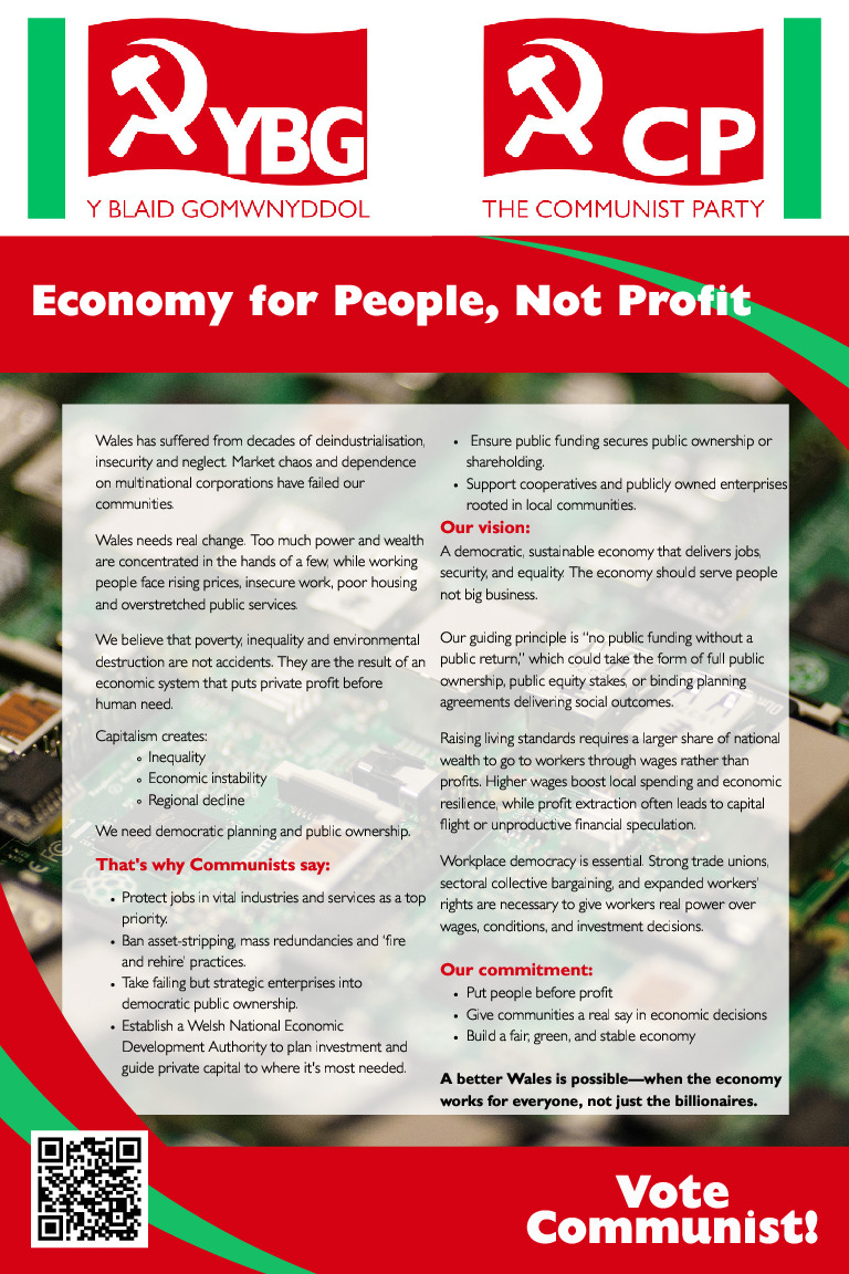 Planned economy for people, not profit.
