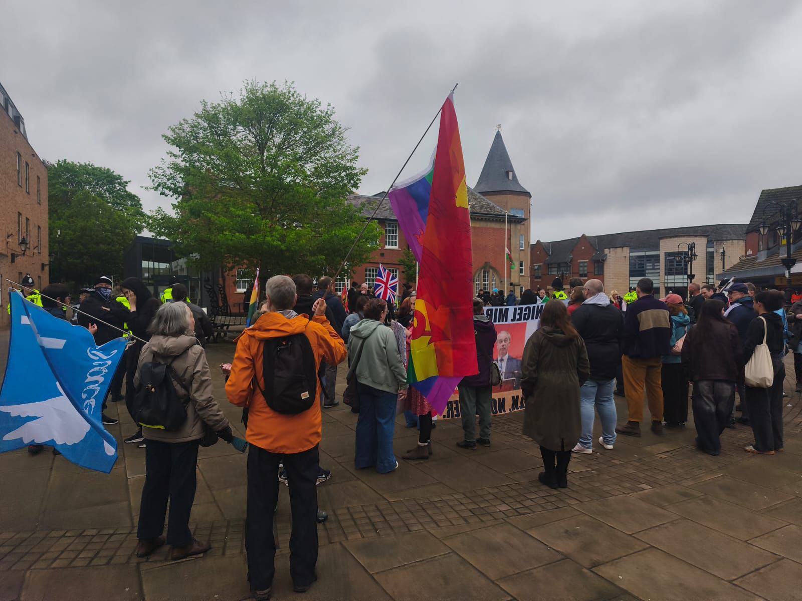 Anti-fascist demo in Wrexham 2026-05-03.